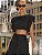 Conjunto Zen Saia + Blusa Preto Em Poá - Imagem 3