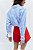 Camisa Zara Azul E Branco Com Laços No Punho - Imagem 4