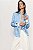 Camisa Zara Azul E Branco Com Laços No Punho - Imagem 9