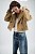 Casaco Zara Bege Em Couro Modelo Cropped - Imagem 4