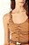 Blusa Cris Barros Marrom Toast Modelo Top - Imagem 3