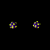brinco violeta bolinhas amarelas - Imagem 1