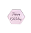 Mini medalhinha Happy Birthday Hexágono - 5cm - Imagem 4