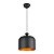 Pendente Bell 280MM Preto Fosco Externo e Ouro Interno - Imagem 1