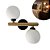 Arandela Bambu Preto e Bronze 2 Globos - Imagem 1