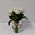 Love White Roses no Vidro - Imagem 1