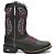 BOTA COUNTRY FEMININA BICO QUADRADA TEXANA CANO LONGO COURO MARROM BOI ROSA - Imagem 3