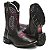 BOTA COUNTRY FEMININA BICO QUADRADA TEXANA CANO LONGO COURO MARROM BOI ROSA - Imagem 2