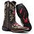 BOTA TEXANA COUNTRY FEMININA MARROM RAMOS QUADRADA COURO - Imagem 2