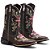 BOTA TEXANA COUNTRY FEMININA MARROM RAMOS QUADRADA COURO - Imagem 1