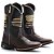 BOTA TEXANA COUNTRY MASCULINA BICO QUADRADO COURO MARROM PRETO ESTADOS UNIDOS - Imagem 1