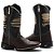 BOTA TEXANA COUNTRY MASCULINA BICO QUADRADO COURO MARROM PRETO ESTADOS UNIDOS - Imagem 2