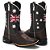 BOTA TEXANA COUNTRY MASCULINA BICO QUADRADO COURO MARROM INGLATERRA - Imagem 2