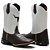 BOTA TEXANA COUNTRY MASCULINA BICO QUADRADO COURO MARROM BRANCO BOI - Imagem 3