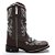 BOTA TEXANA COUNTRY FEMININA BICO QUADRADO COURO MARROM BRANCO CRUZ AZUL - Imagem 3