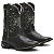 BOTA TEXANA COUNTRY FEMININA BICO QUADRADO COURO MARROM CRUZ AZUL - Imagem 1