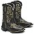 BOTA TEXANA COUNTRY FEMININA BICO QUADRADO COURO MARROM BEGE VERDE - Imagem 1