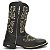 BOTA TEXANA COUNTRY FEMININA BICO QUADRADO COURO MARROM BEGE VERDE - Imagem 3