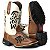 BOTA TEXANA COUNTRY FEMININA BICO QUADRADO COURO MARROM PENAS - Imagem 2