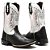 BOTA TEXANA COUNTRY MASCULINA BICO QUADRADO COURO PRETO COM BRANCO - Imagem 3