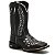 BOTA TEXANA COUNTRY FEMININA BORDADO LASER BICO QUADRADO PRETO - Imagem 3