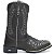 BOTA TEXANA COUNTRY FEMININA BICO QUADRADO COURO MARROM BORDADO LASER - Imagem 3