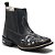 BOTINA TEXANA COUNTRY FEMININA PRETA BORDADO LASER - Imagem 4