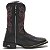 BOTA  FEMININA  TEXANA BICO QUADRADO CANO ALTO PRETA CORAÇAO ROSA - Imagem 2