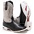 BOTA MASCULINA TEXANA BICO QUADRADO CANO ALTO PRETA BRANCO SOLADO BRANCO - Imagem 1
