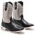 BOTA MASCULINA TEXANA BICO QUADRADO CANO ALTO PRETA BRANCO SOLADO BRANCO - Imagem 2