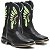 BOTINA TEXANA COUNTRY MASCULINA PRETA QUADRADA COURO BICO QUADRADO PRETO COCAR JUMP - Imagem 2