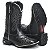 BOTA TEXANA COUNTRY FEMININA PRETA LASER PRETO QUADRADA CANO ALTO - Imagem 1