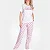 Pijama Composê Adulto Feminino Manga Curta Calça Branco Lovely - Imagem 2