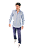 Camisa Social Masculina - Azul Bebê - Imagem 1