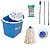 Conjunto Mopinho Bralimpia Azul Limpeza De Pisos 12l esponja - Imagem 1