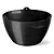 Cachepô Elegance Cuia 01 4L Preto Onix Nutriplan - Imagem 1