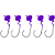 KIT 5UN CHUMBADA ANZOL JIG HEAD 3/0 ARTIC FOTBAL 14G VIOLETA - Imagem 2