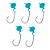KIT 5UN CHUMBADA  JIG HEAD 2/0 OFST ART FOTBAL AZUL BEBÊ 14G - Imagem 1