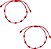 Pulseira Vermelha kit c 2 pulseiras da Sorte 7 Nós | Amuleto da Kabbalah | Proteção contra o Mau-Olhado | Prosperidade | Ajustável |Unissex - Imagem 1