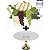 Kit Arranjo Santa Ceia Bandeja Pedestal Pão Médio Uvas 24cm Taça e Trigo - Imagem 1