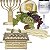 Kit Arranjo Santa Ceia Bandeja Luxo Degradê  Pão Italiano M Uvas Taça Arca Aliança 15cm Candelabro 16cm Trigo - Imagem 1
