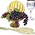 Kit Arranjo Santa Ceia Bandeja Luxo Degradê Pão Italiano M Uva Taça 290ml Trigo - Imagem 1