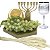 Kit Arranjo Santa Ceia Bandeja Sextavada Candelabro Fé Uva 29cm Pão Italiano Taça e Trigo - Imagem 2