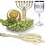 Kit Arranjo Santa Ceia Bandeja Sextavada Candelabro Fé Uva 29cm Pão Italiano Taça e Trigo - Imagem 1