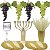 Kit Arranjo Santa Ceia 2 Pães 4 Uvas Candelabro Fé Taça 290ml Vaso Dourado Trigo - Imagem 1