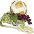 Kit Arranjo Santa Ceia Bandeja 23,5cm Pão Uvas 24cm Trigo - Imagem 1