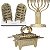 Kit Arca 10cm Tábuas 10 Mandamentos P Candelabro Fé - Imagem 1
