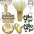 Kit Decoração Ceia Pães Folhagens Candelabro Fé Arca 15cm Taça Vaso Com Trigo - Imagem 1