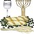 Kit Decoração Santa Ceia Pães Folhagens Candelabro Fé Taça Trigo - Imagem 1