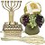Kit Arranjo Santa Ceia Pão Italiano M 3 Uvas 14cm Arca Aliança Candelabro Fé Trigo - Imagem 1